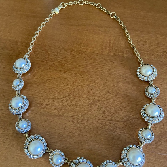 J Crew Gold Pearl and Crystal Necklace - Picture 4 of 6
